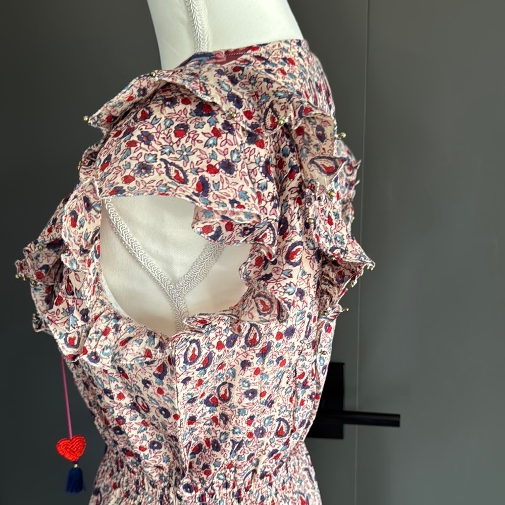 BELL Bunny & Babe Meadow Mini Navy Red Paisley Dress Size S - Picture 6 of 14